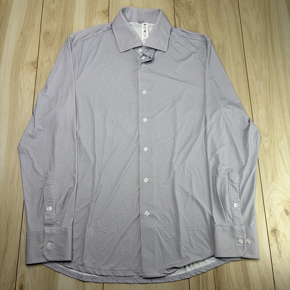 State & Liberty Sport Shirt Button Down Mens Medium Shadow Gingham Check Gray